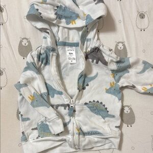 Carter's Gray and Blue Dinosaur Zip-Up Hoodie
